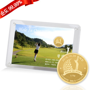 순금 골프 코인 액자 중형 3.75g 24K 선물 기념품
