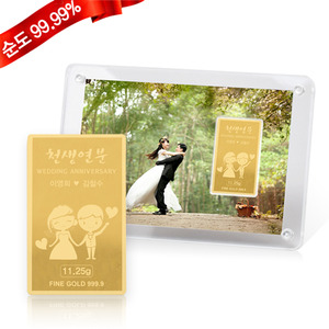 순금 결혼기념 골드바 액자 중형 3.75g 24K 선물 기념품